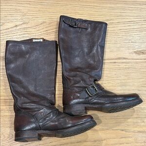 FRYE AND CO. Dark Brown Leather Riding Boots
